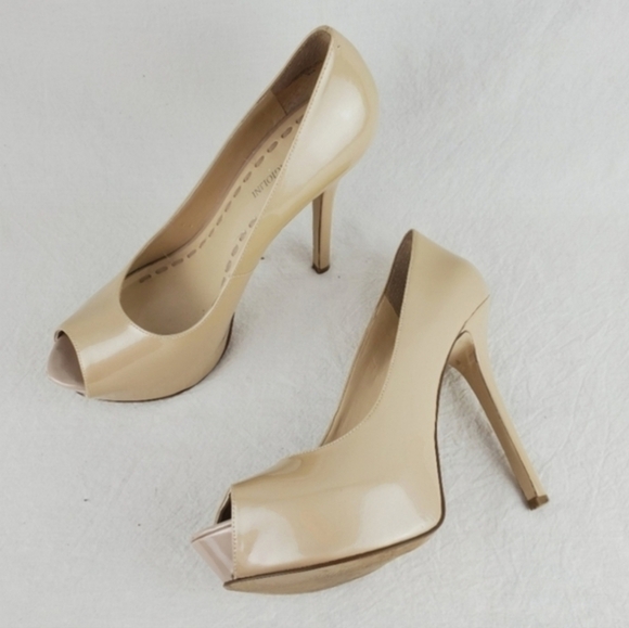 Enzo Angiolini Eatanen leather peep toe platform heels - Picture 1 of 9
